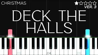 Christmas - Deck The Halls | EASY Piano Tutorial