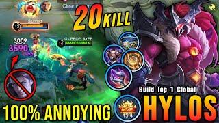 20 Kills!! Hylos Exp Lane is OP on This META!! - Build Top 1 Global Hylos ~ MLBB