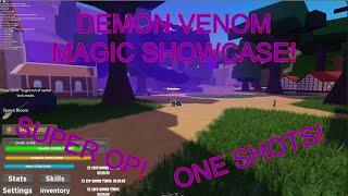 Demon Venom Magic Showcase! (SUPER OP!) | Black Clover Kingdom Grimshot Roblox