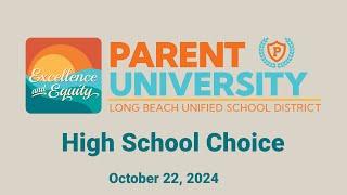 (English) Parent University - High School Choice