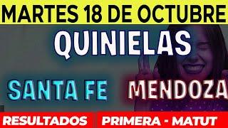 Quinielas Primera y matutina de Santa Fé y Mendoza, Martes 18 de Octubre