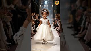 Cute Baby Strut in Stlish Dress on Fashion Runway 