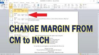 How to Change Margin from cm to inches in Microsoft Word