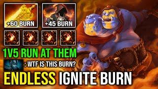 WTF UNLIMITED IGNITE BURN 1v5 Radiance Flame Cloak Multicast Super Farm Solo Mid Ogre Magi Dota 2