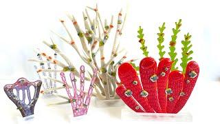 Fused Glass Standup Corals, Bullseye 90COE #murrinequeen #fusedglass #tropicalsea #tropicalfish