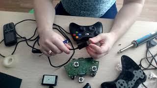 Ремонт проводного геймпада Microsoft xbox 360 cleaning the joystick