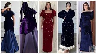 Top new stylish velvet maxi girls clothes fashion 2025/شیکترین لباسهای مجلسی مخمل دخترا نه