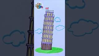 How to draw the Leaning Tower of Pisa #drawing #drawinganimals #drawingforkids #howtodraw