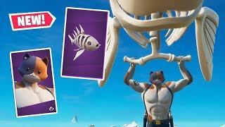 NEW MEOWSCLES Skin + SKELLEFISH Glider Gameplay in Fortnite!