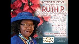 Funeral Services for Evangelist Ruth P. Jones Brooker.