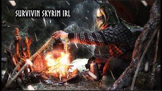 Winter Camping in First Snow: Surviving Skyrim in Real Life