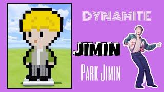 BTS Dynamite - JIMIN (Pixel Art) || ️ MINECRAFT TUTORIAL