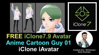 Free Anime Cartoon Guy 01 iAvatar - iClone 7.9 Contents Free Sharing