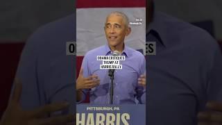 Obama critiques Trump at Harris rally