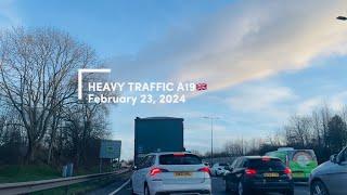 Drive with me heavy traffic Billingham to Middlesbrough #drivewithme #uk #a19  #incident #feb2024