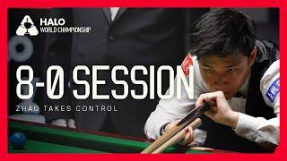 ZHAO BLITZES RONNIE: Perfect Session For Zhao Xintong vs. O’Sullivan | Halo World Championship