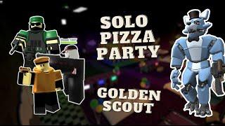 Solo Pizza Party Triumph with Golden Scout / Roblox TDS