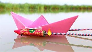 Diwali Rockets Attached On Boat | Will it Swim On Rocket Power?