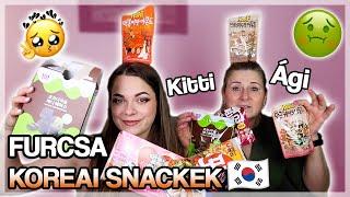 KOREAI SNACKEK KÓSTOLÁSA ANYÁVAL  alga chips, csípős mandula 