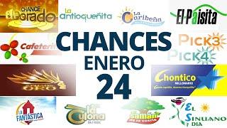 Resultados del Chance del Miércoles 24 de Enero de 2024  Loterias 