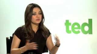 Milla Kunis talks to reporter Fabio Borges about Ted