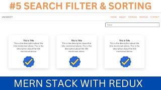 MERN Stack Projects For Resume with Redux  #5 Filter , Search and Sorting In React JS