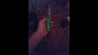 отличный нож со светящийся рукояткой из шишки (режик) knife, fir cone and phosphor