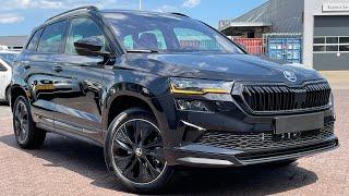 Skoda NEW Karoq Sportline 2023 in 4K Black Magic Pearl 18 inch Procyon walk around & detail inside