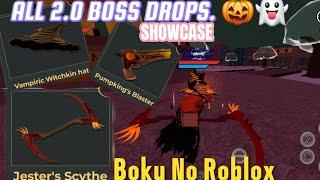 SHOWCASING ALL HALLOWEEN BOSS DROPS IN BOKU NO ROBLOX