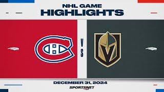 NHL Highlights | Canadiens vs. Golden Knights - December 31, 2024