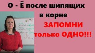 буква Ё-О в КОРНЕ слова после ШИПЯЩИХ