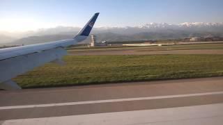 Air Astana KC912 Landing at Almaty International Airport, Kazakhstan and Taxis to the Gate