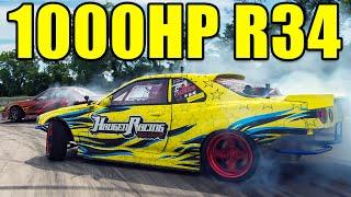 Insane Drift Tandems with my 1000HP R34!