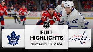 NHL Highlights | Maple Leafs vs. Capitals | November 13, 2024