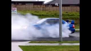 Stock 4wd wrx sti doing a burnout