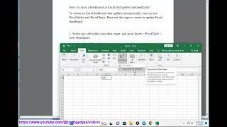 Create a Dashboard in Excel that updates automatically