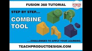 FUSION 360 How to use the COMBINE tool- Cut, Add + Intersect. Simple step by step. Free models.