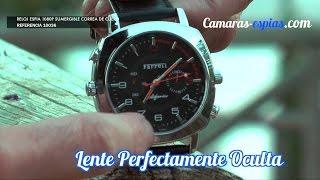 Reloj Espía Full HD 1080p Sumergible con Correa Cuero ️  Ref.10036 camaras-espias.com