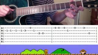 Guitar Lesson: Super Mario Theme Song (with Tabs) -- How to Play / Tutorial