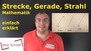 Strecke, Gerade, Strahl | Mathematik - einfach erklärt | Lehrerschmidt