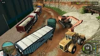 fazendo frete de calcario com caminhao volvo bi trem