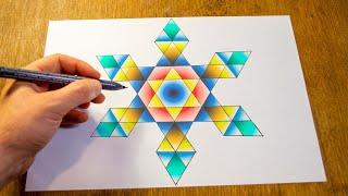 A Geometric Drawing Made Of Many Triangles