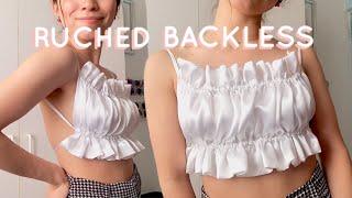 DIY Ruched Backless - Top fruncido FÁCIL