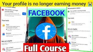 Your Profile is no longer earning money  Problem Solved in 2025 | Facebook policy kaise hatayen