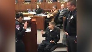 7-Year-Old with Terminal Cancer Follows In Dad's Footsteps By Becoming Cop