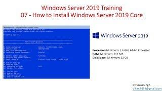 Windows Server 2019 Training 07 - How to Install Windows Server 2019 Core