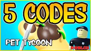 5 NEW WORKING CODES for  PET TYCOON  Roblox 2024  Codes for Roblox TV