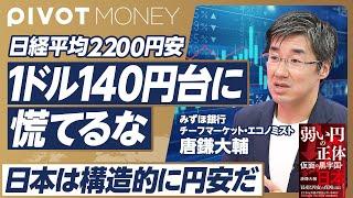 【日本は円安「時代」の円高「局面」】130〜150円がドル円相場の主戦場／デジタル小作人から脱却できるか／海外に流れる日本マネー／日経平均の歴史的下落幅【みずほ銀行・唐鎌大輔】