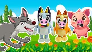 Los Tres Cerditos con Bluey y Bingo  1 HORA Cuentos Clásicos para Niños