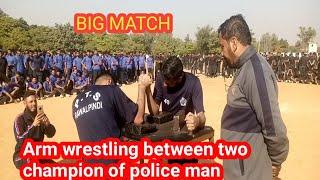 Arm wrestling between two police constable|| police training|| prail alert